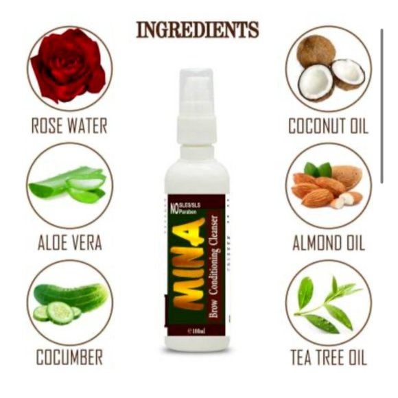 Mina Brow Conditioner And Cleanser Spray Bottle Brand New Eyebrow Cleaner New - Picture 2 of 3